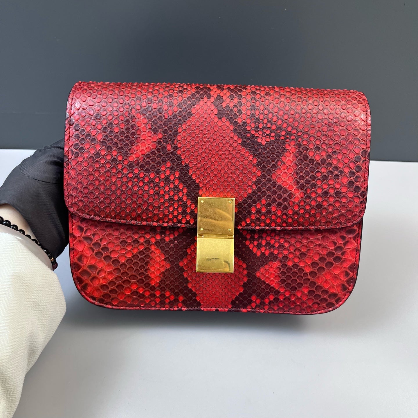 Celine - Box - Exotic leathers - Python - Red - (medium)