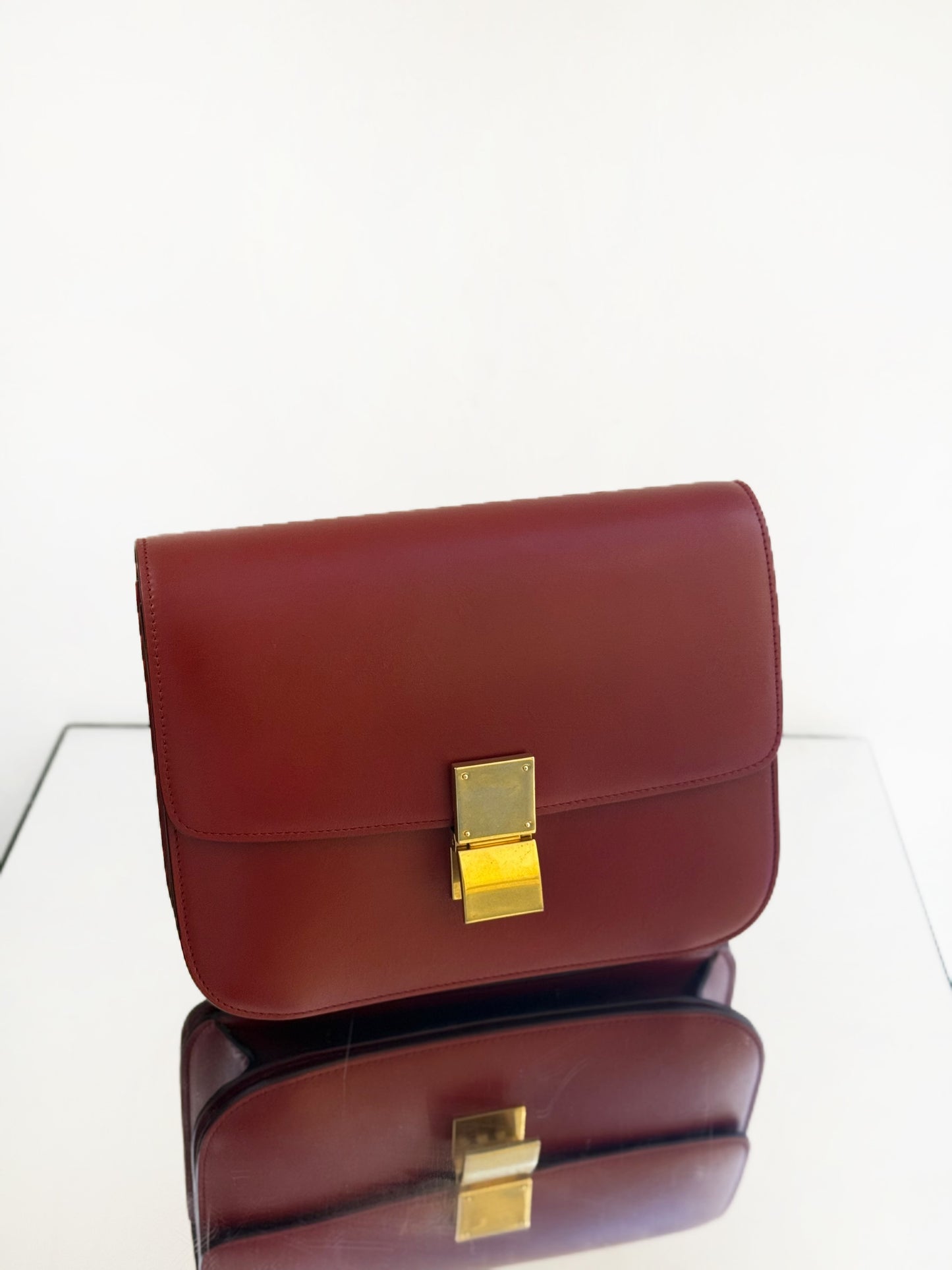 Celine - Box - Leather - Burgundy - (medium)