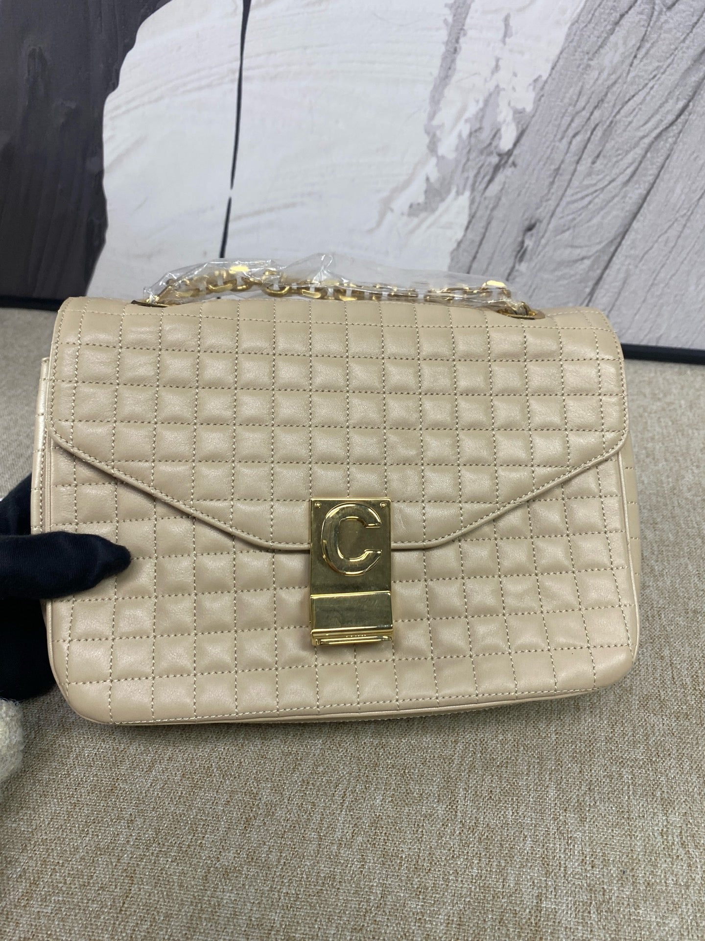 Celine - C Bag Chain Bag - Cowhide leather - Beige - (Small)