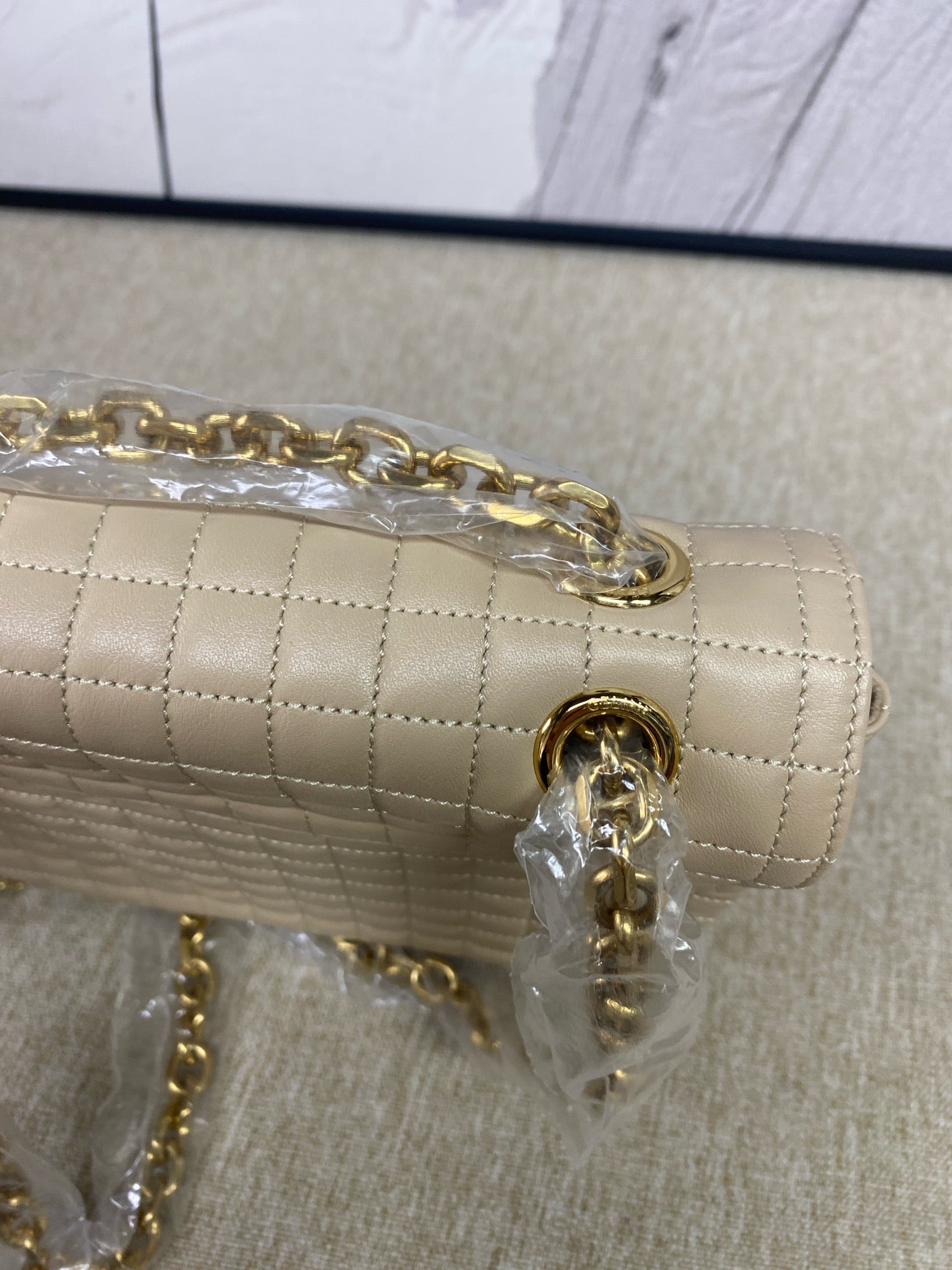 Celine - C Bag Chain Bag - Cowhide leather - Beige - (Small)