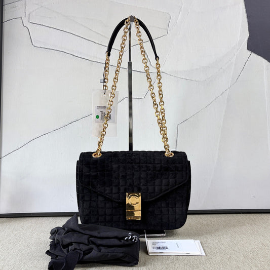 Celine - C Bag Chain Bag - Suede - Black - (Mini)
