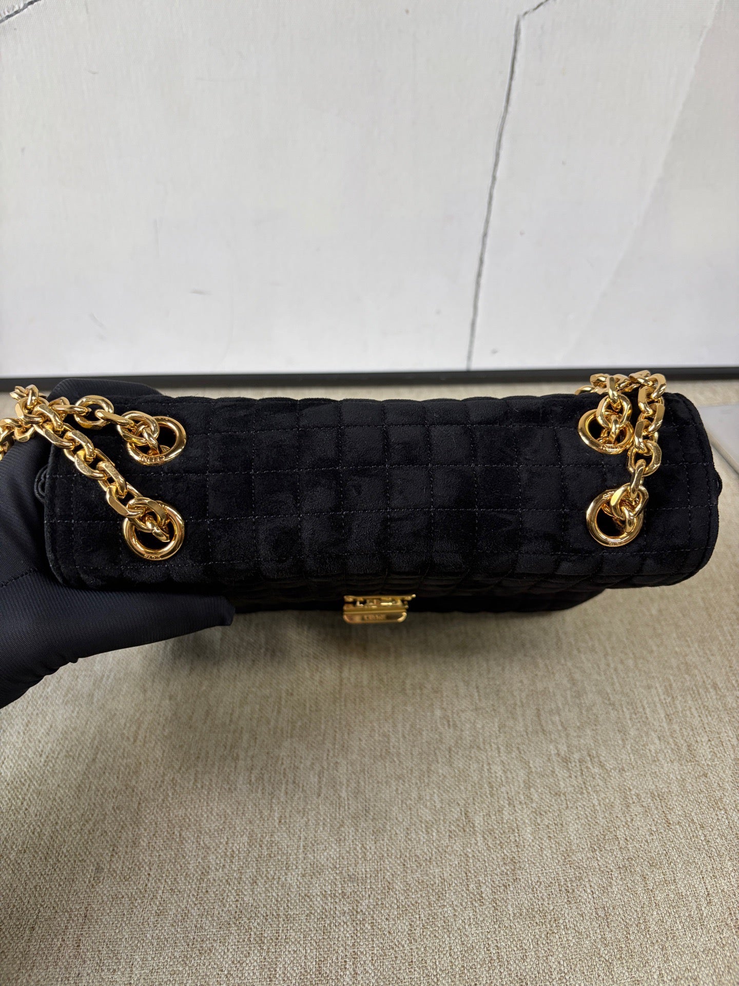 Celine - C Bag Chain Bag - Suede - Black - (Mini)