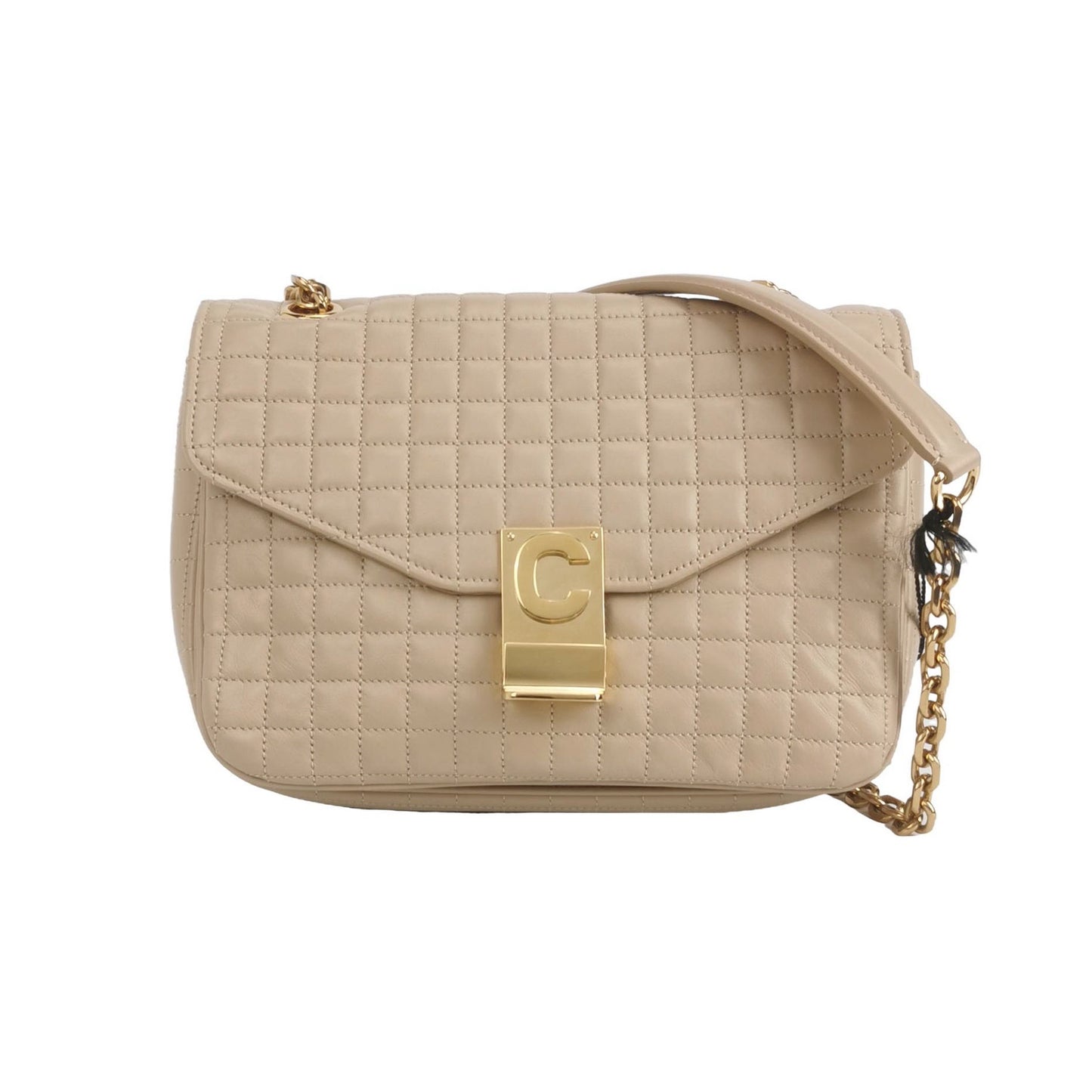 Celine - C Bag Quilted Calfskin - Leather - Beige - (medium)