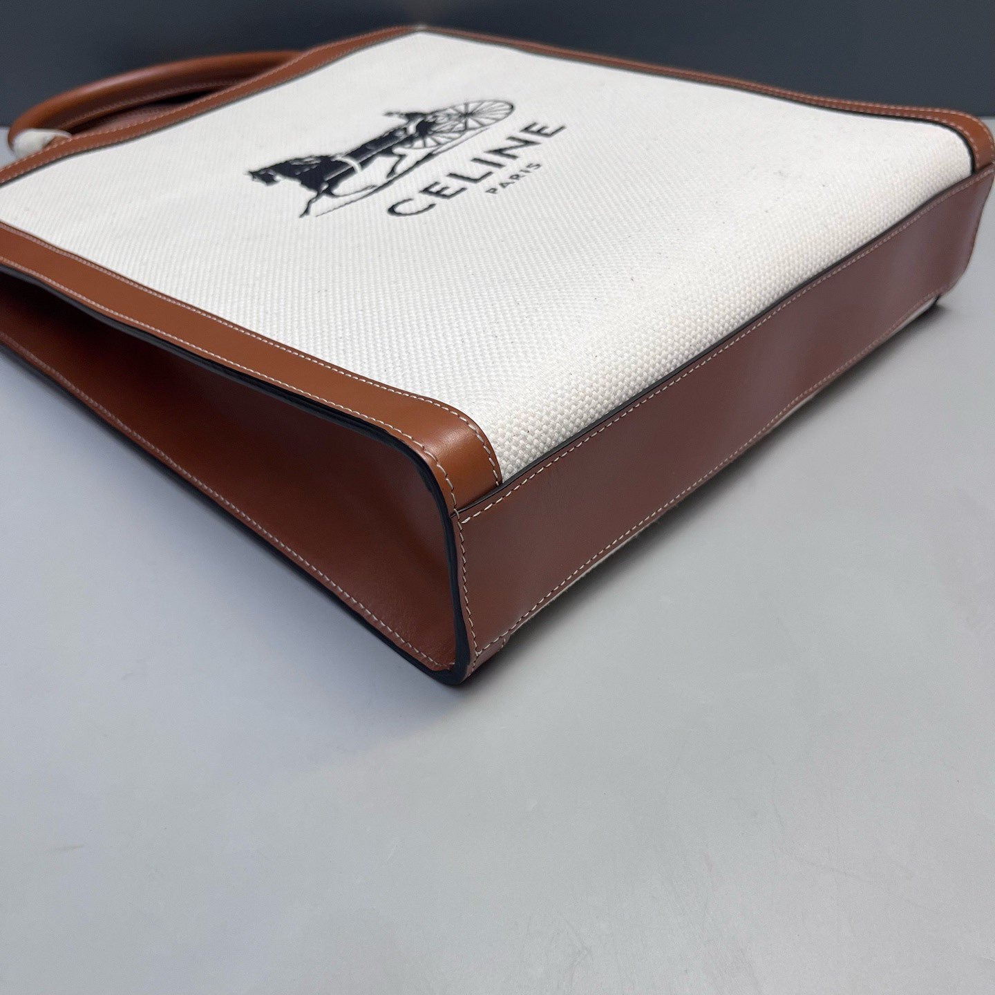 Celine - Cabas - Canvas and Leather - Beige and Brown - (Medium)