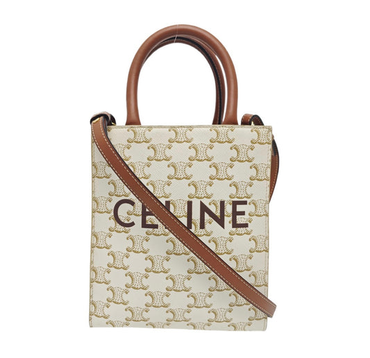 Celine - Cabas Triomphe - Cloth - Beige - (small)