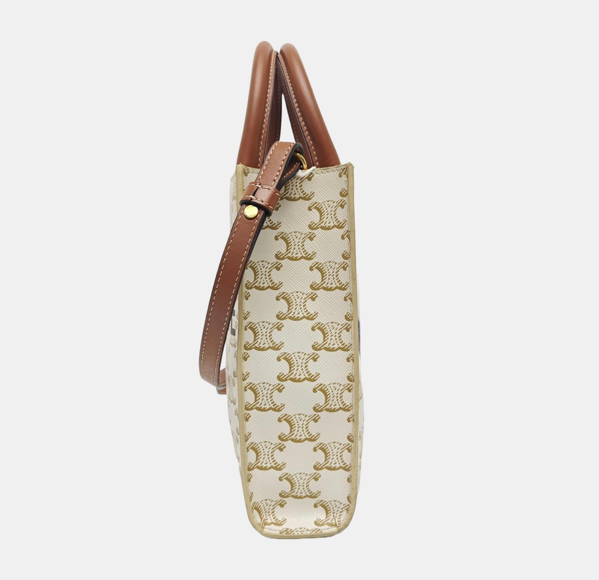 Celine - Cabas Triomphe - Cloth - Beige - (small)