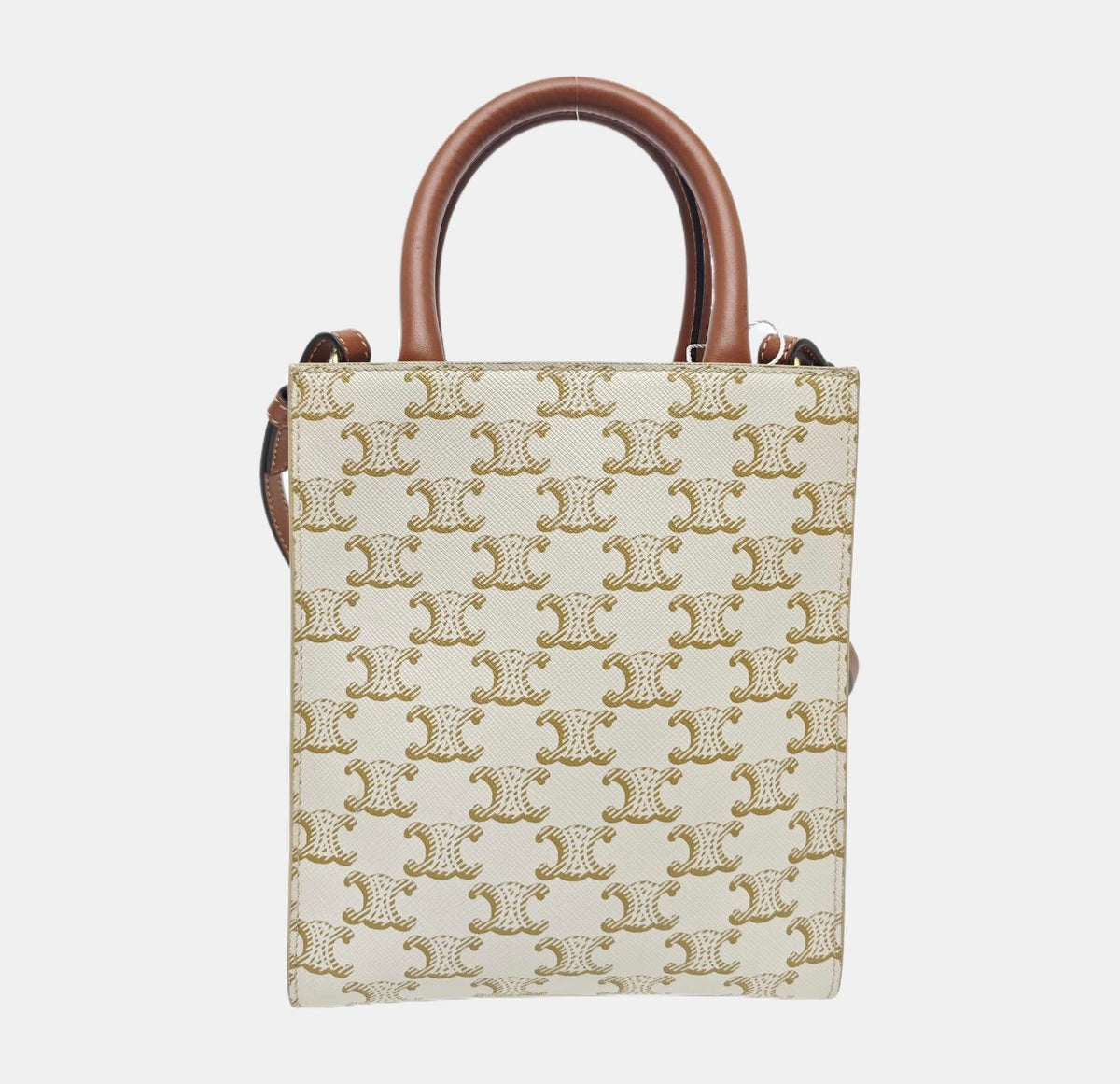Celine - Cabas Triomphe - Cloth - Beige - (small)
