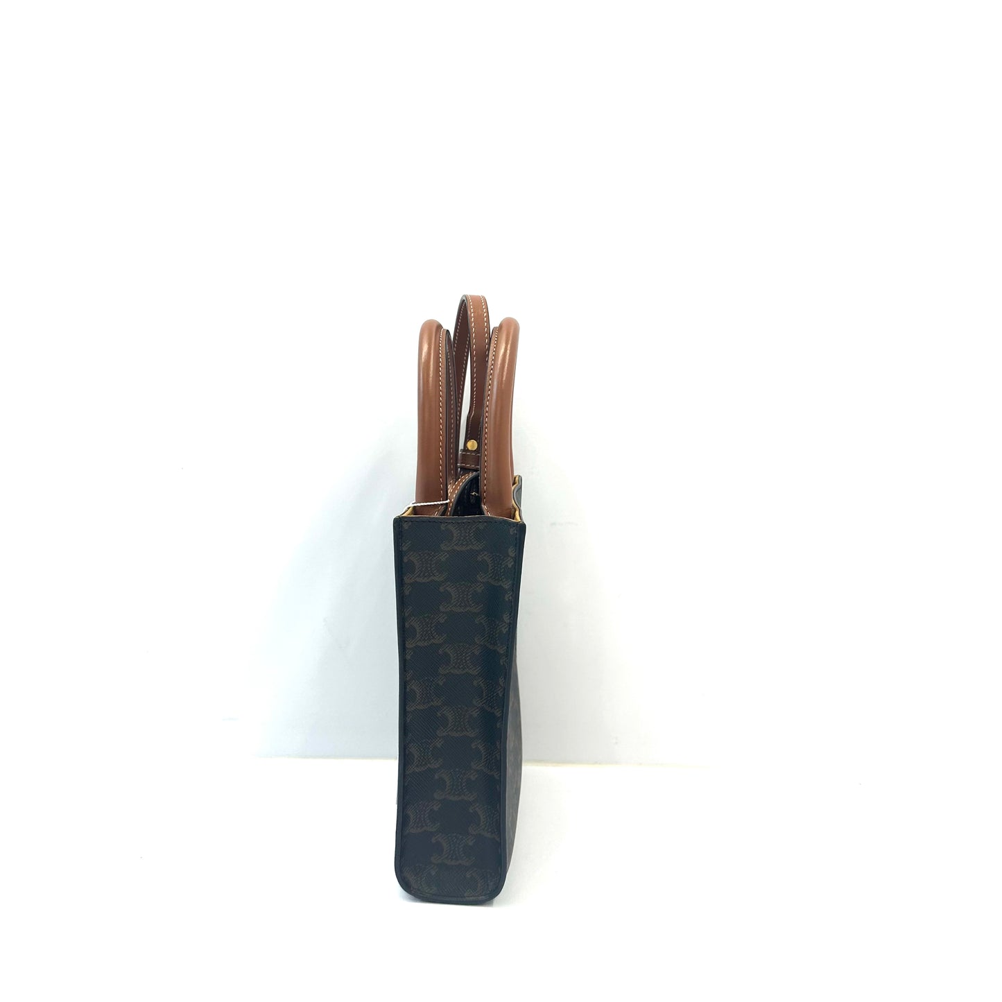 Celine - Cabas Triomphe Mini Tote - Cloth - Brown - (mini)