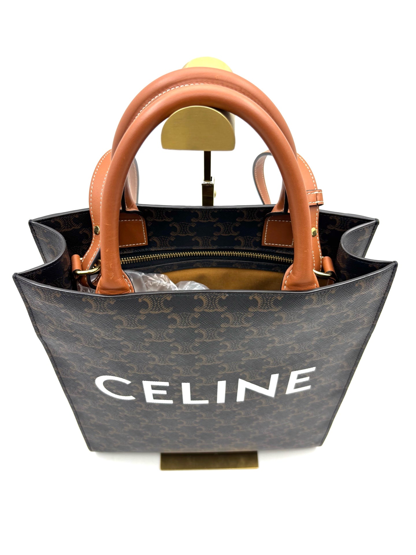 Celine - Cabas Vertical - Leather - Brown - (Medium)