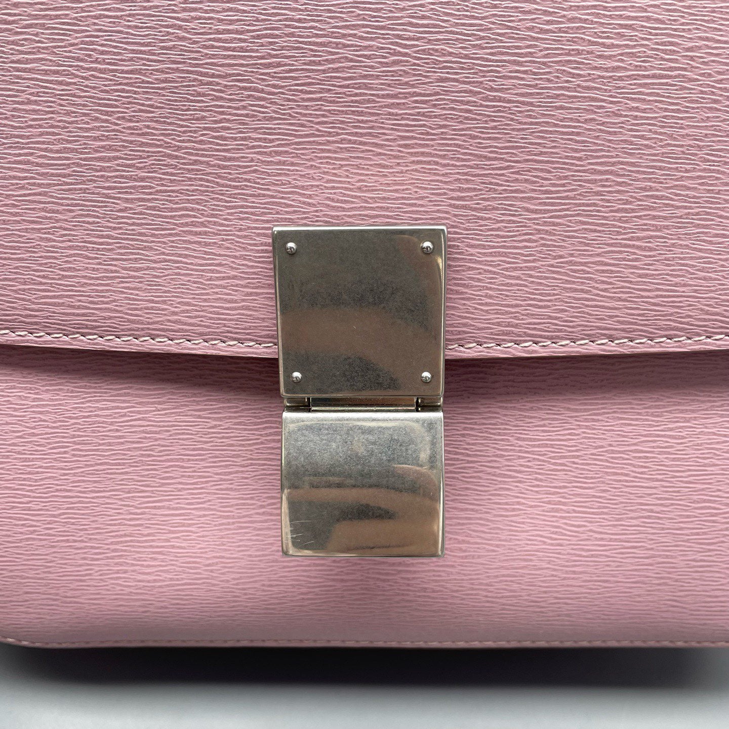 Celine - Classic Box Bag - Grained calfskin leather - Pink - (medium)