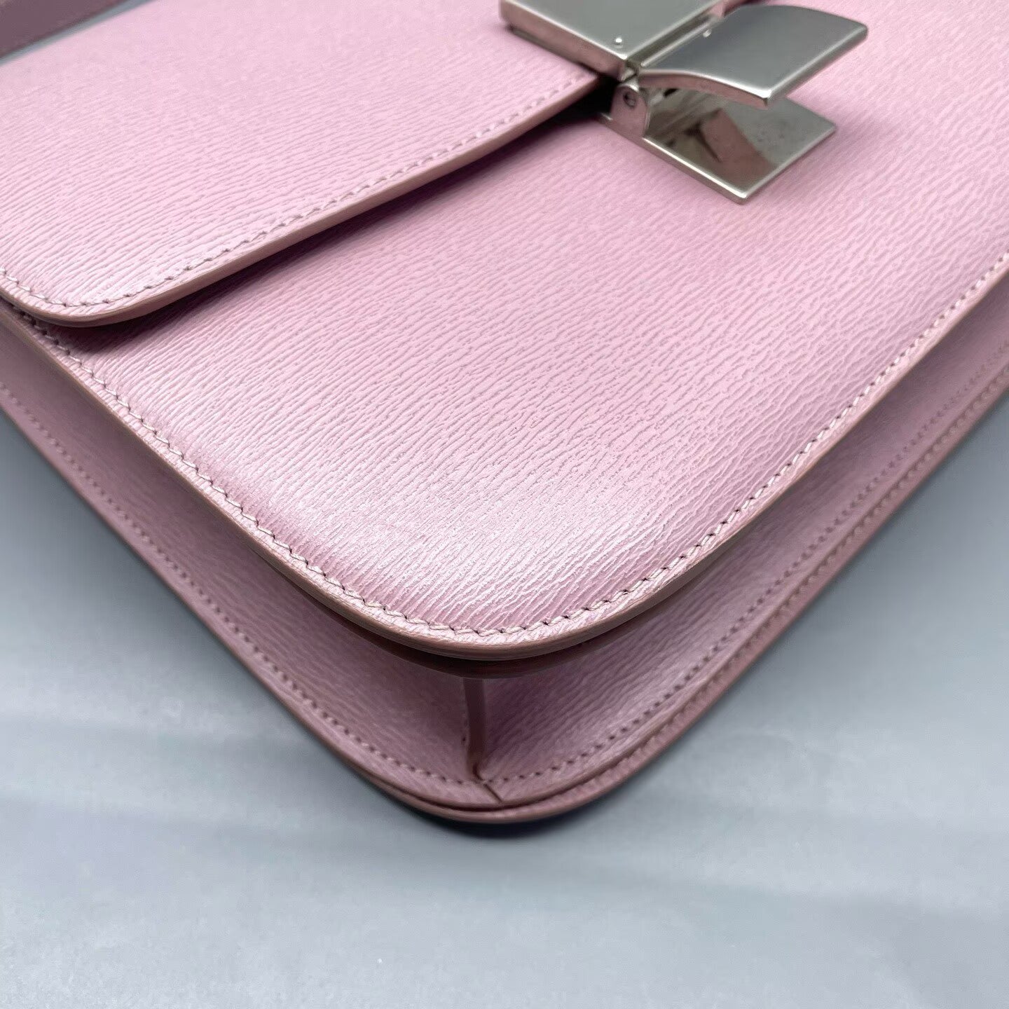 Celine - Classic Box Bag - Grained calfskin leather - Pink - (medium)