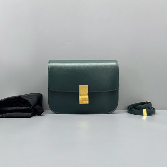 Celine - Classic Box Bag - Smooth leather - Green - (medium)