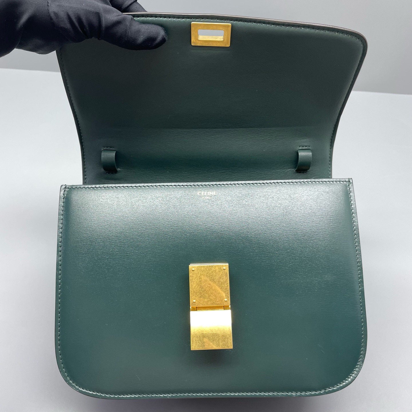 Celine - Classic Box Bag - Smooth leather - Green - (medium)