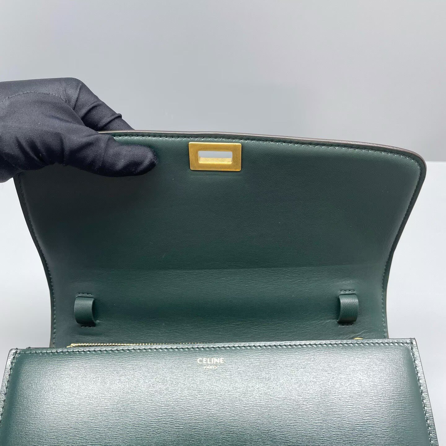 Celine - Classic Box Bag - Smooth leather - Green - (medium)