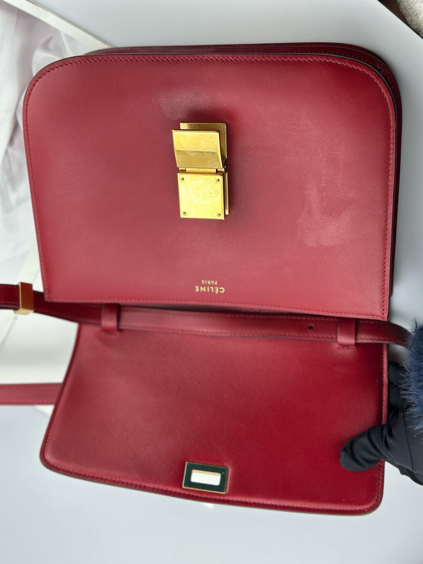 Celine - Classic Box - Box calfskin leather - Red - (medium)