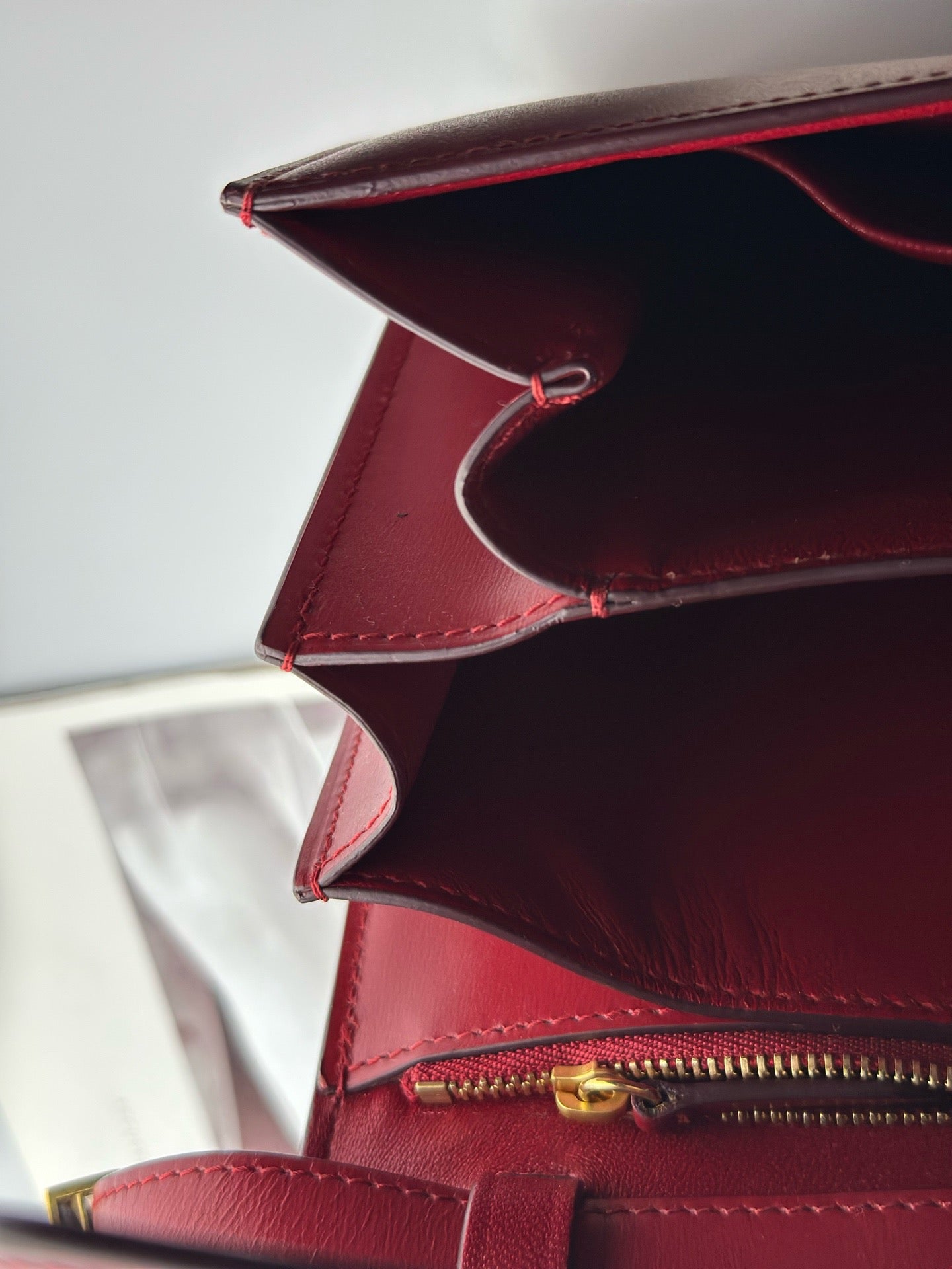 Celine - Classic Box - Box calfskin leather - Red - (medium)