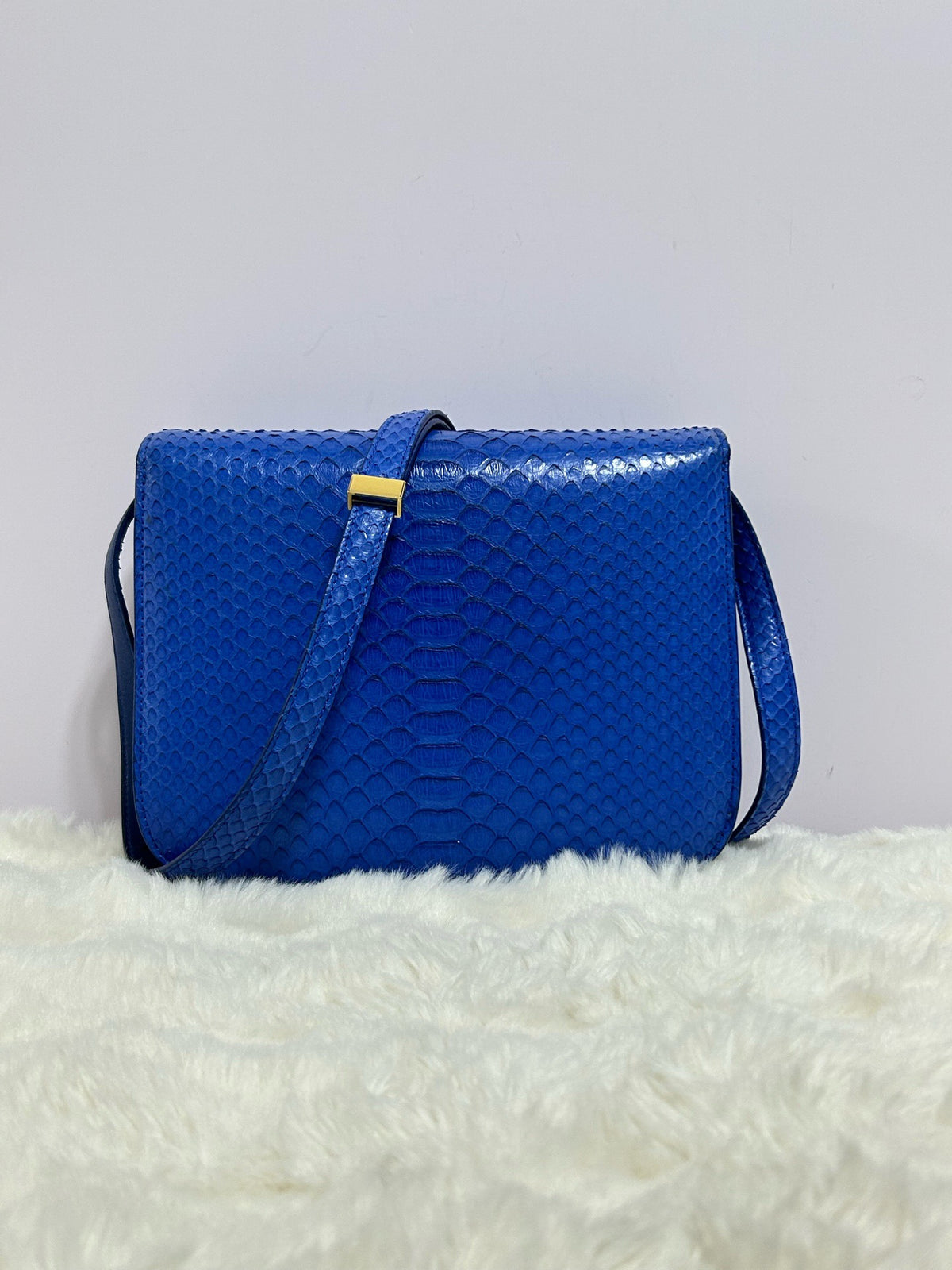 Celine - Classic Box - Exotic leathers - Python - Blue - (medium)