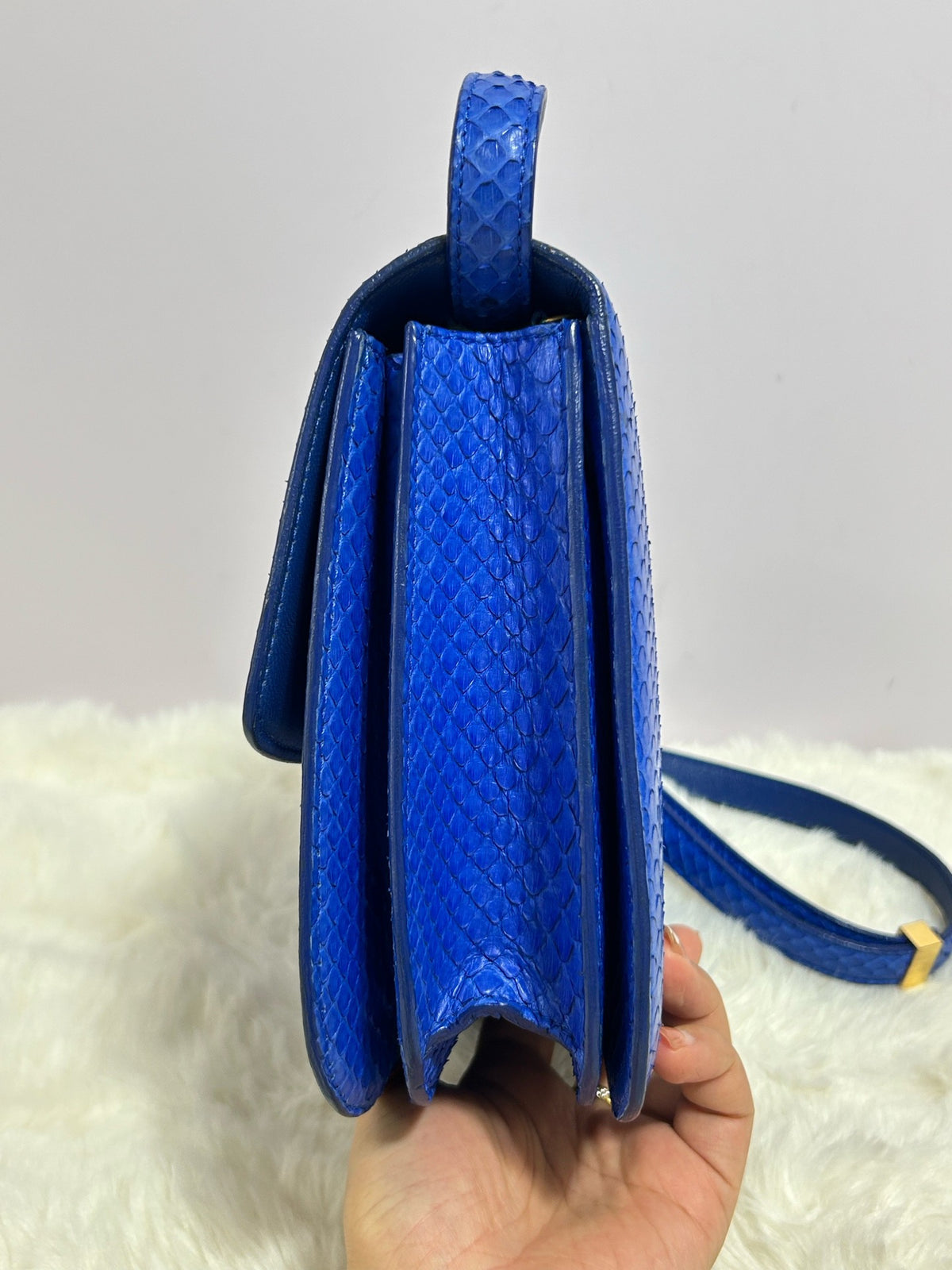 Celine - Classic Box - Exotic leathers - Python - Blue - (medium)