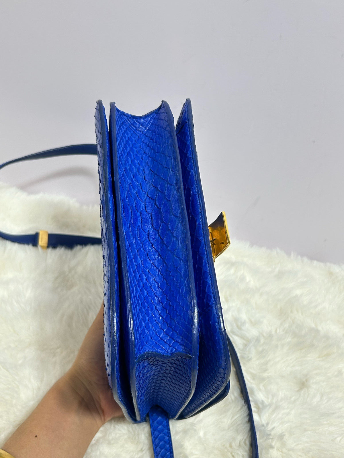 Celine - Classic Box - Exotic leathers - Python - Blue - (medium)