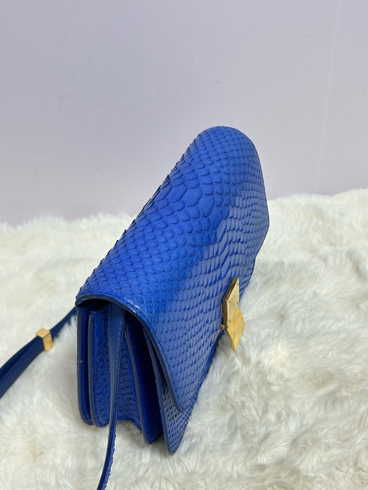 Celine - Classic Box - Exotic leathers - Python - Blue - (medium)