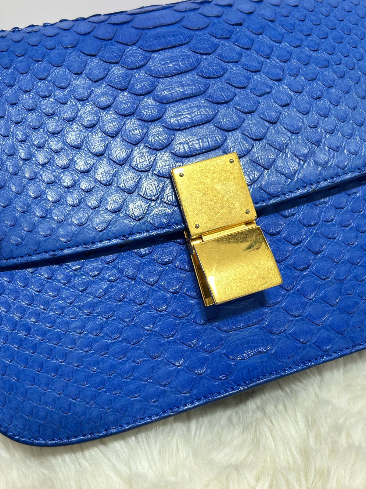Celine - Classic Box - Exotic leathers - Python - Blue - (medium)