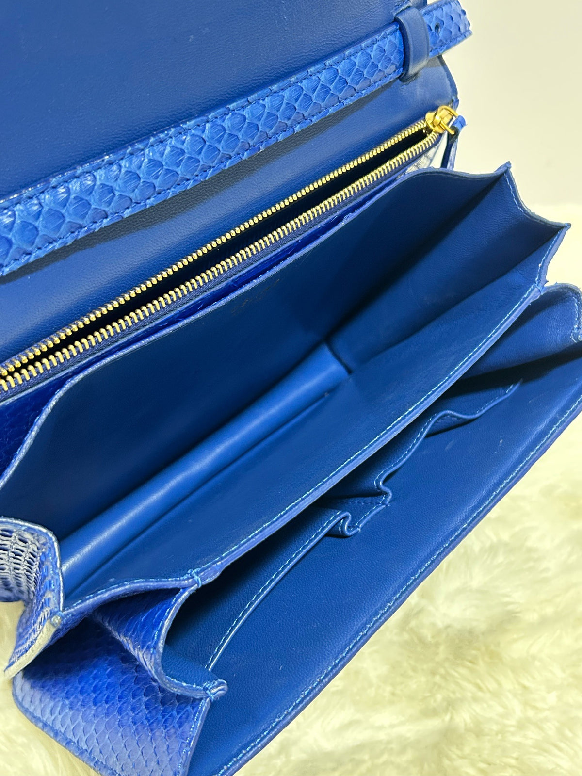 Celine - Classic Box - Exotic leathers - Python - Blue - (medium)