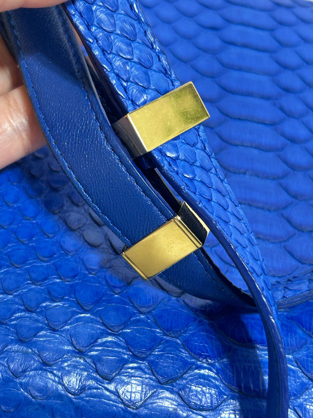 Celine - Classic Box - Exotic leathers - Python - Blue - (medium)