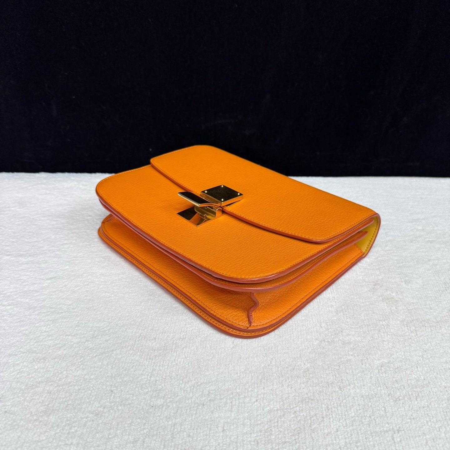 Celine - Classic Box - Grained leather - Orange - (Medium)