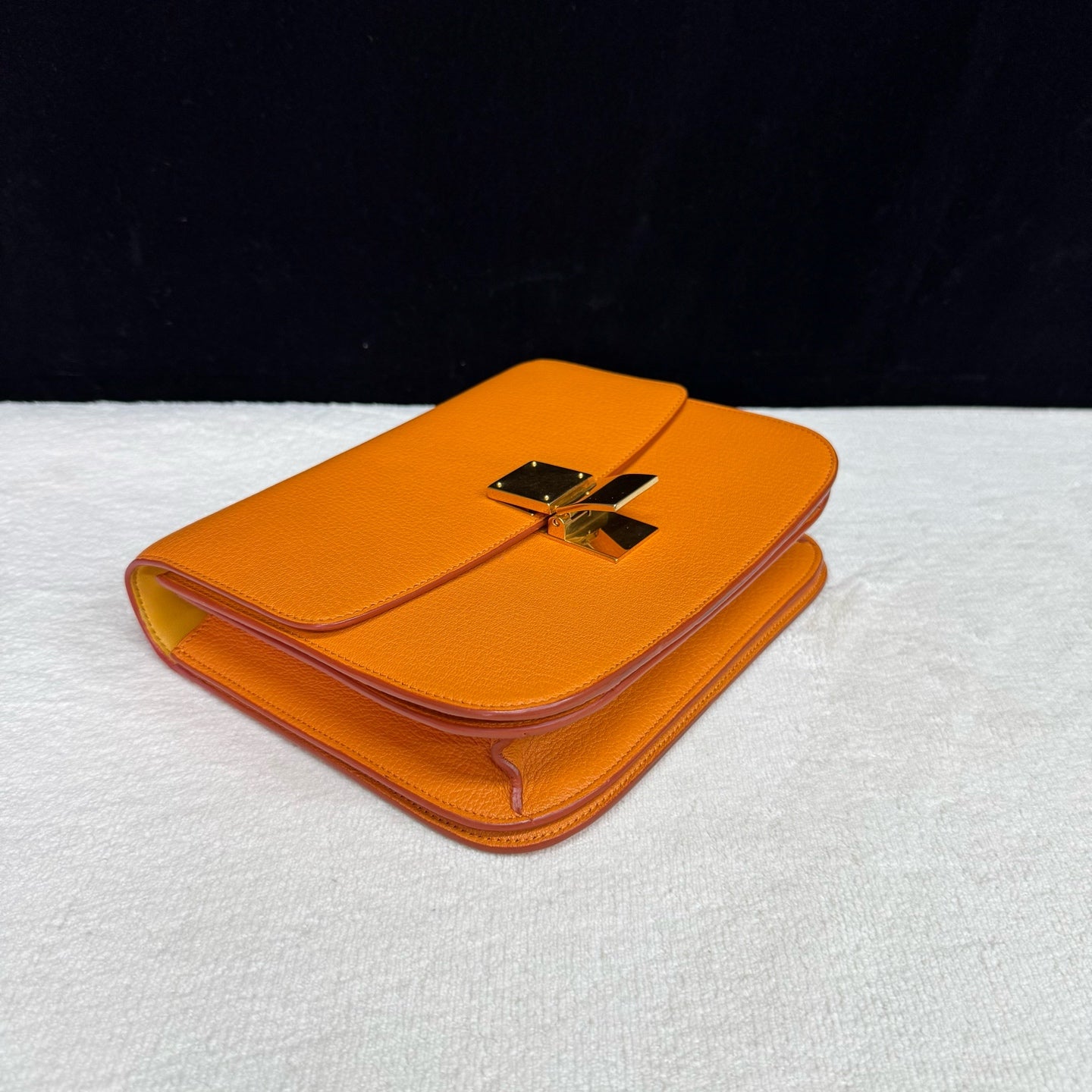 Celine - Classic Box - Grained leather - Orange - (Medium)