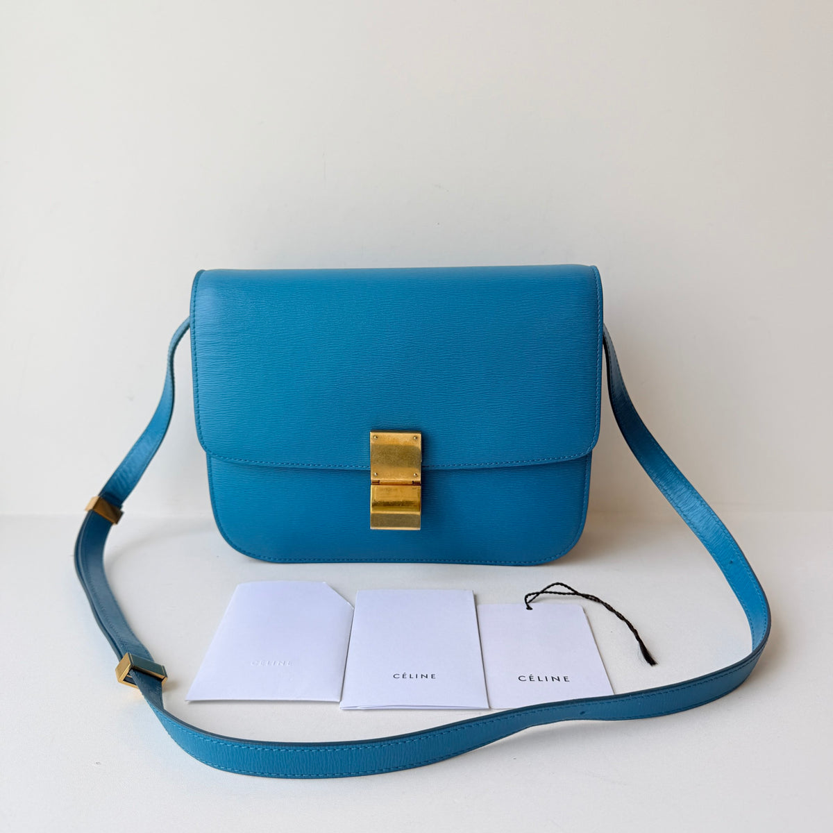 Celine - Classic Box Medium - Leather - Blue - (medium)