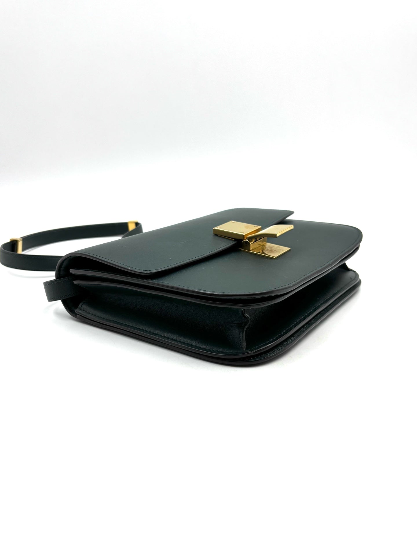 Celine - Classic Box - Polished calfskin leather - Amazon Green with Gold-Tone Hardware - (Medium)