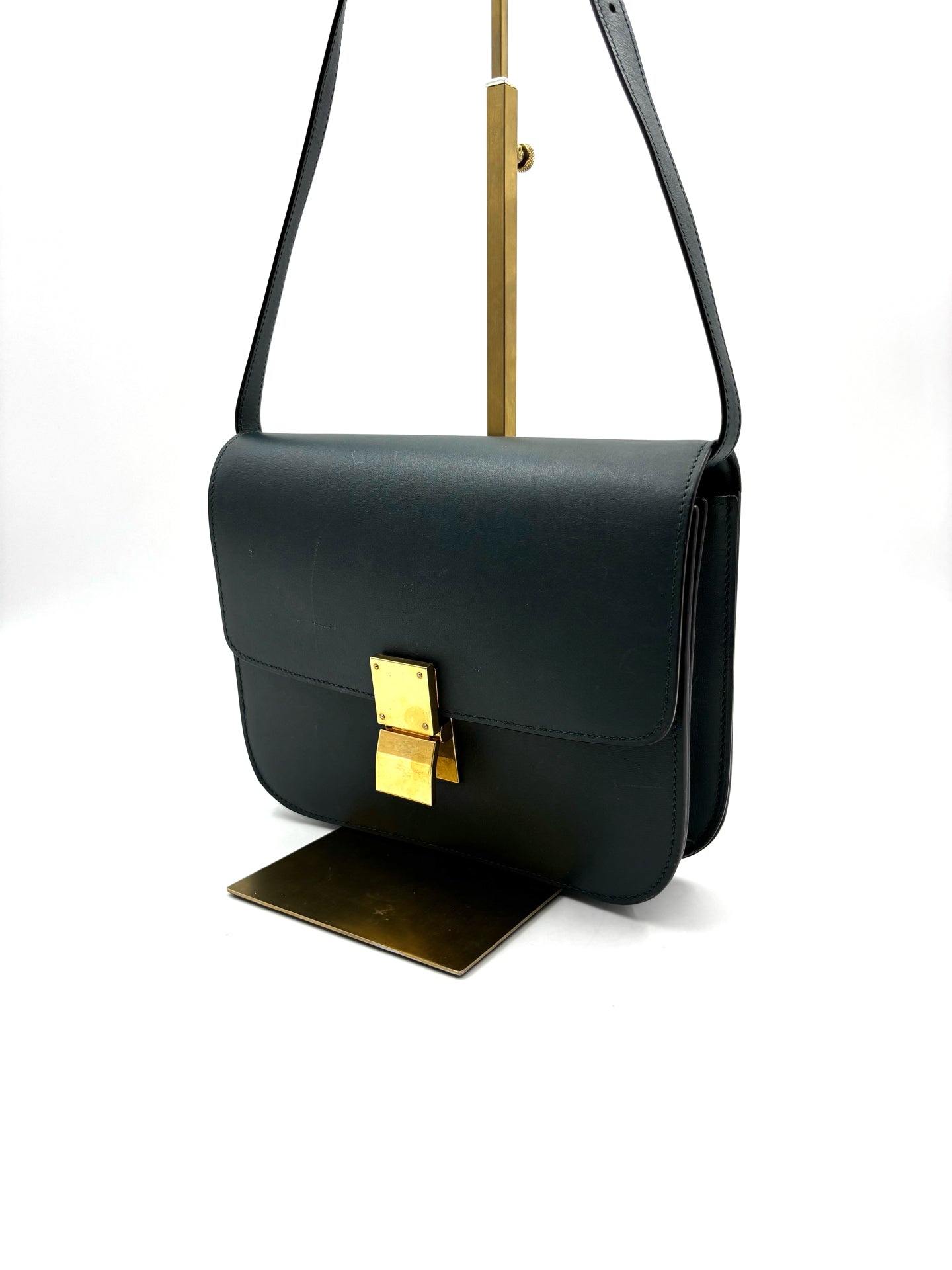 Celine - Classic Box - Polished calfskin leather - Amazon Green with Gold-Tone Hardware - (Medium)