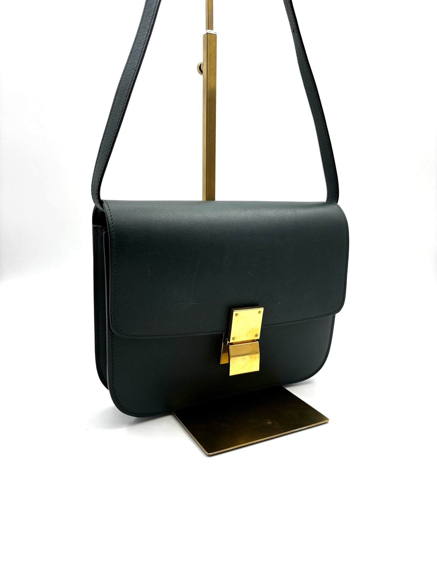 Celine - Classic Box - Polished calfskin leather - Amazon Green with Gold-Tone Hardware - (Medium)