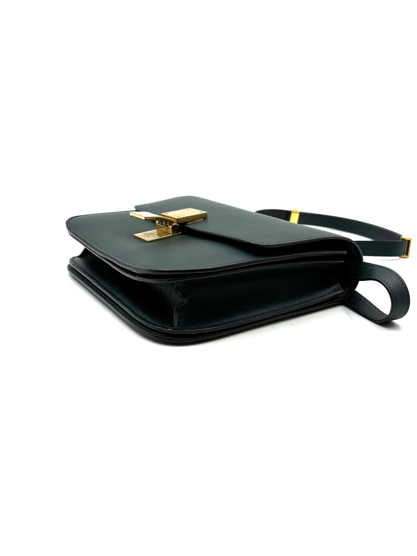 Celine - Classic Box - Polished calfskin leather - Amazon Green with Gold-Tone Hardware - (Medium)