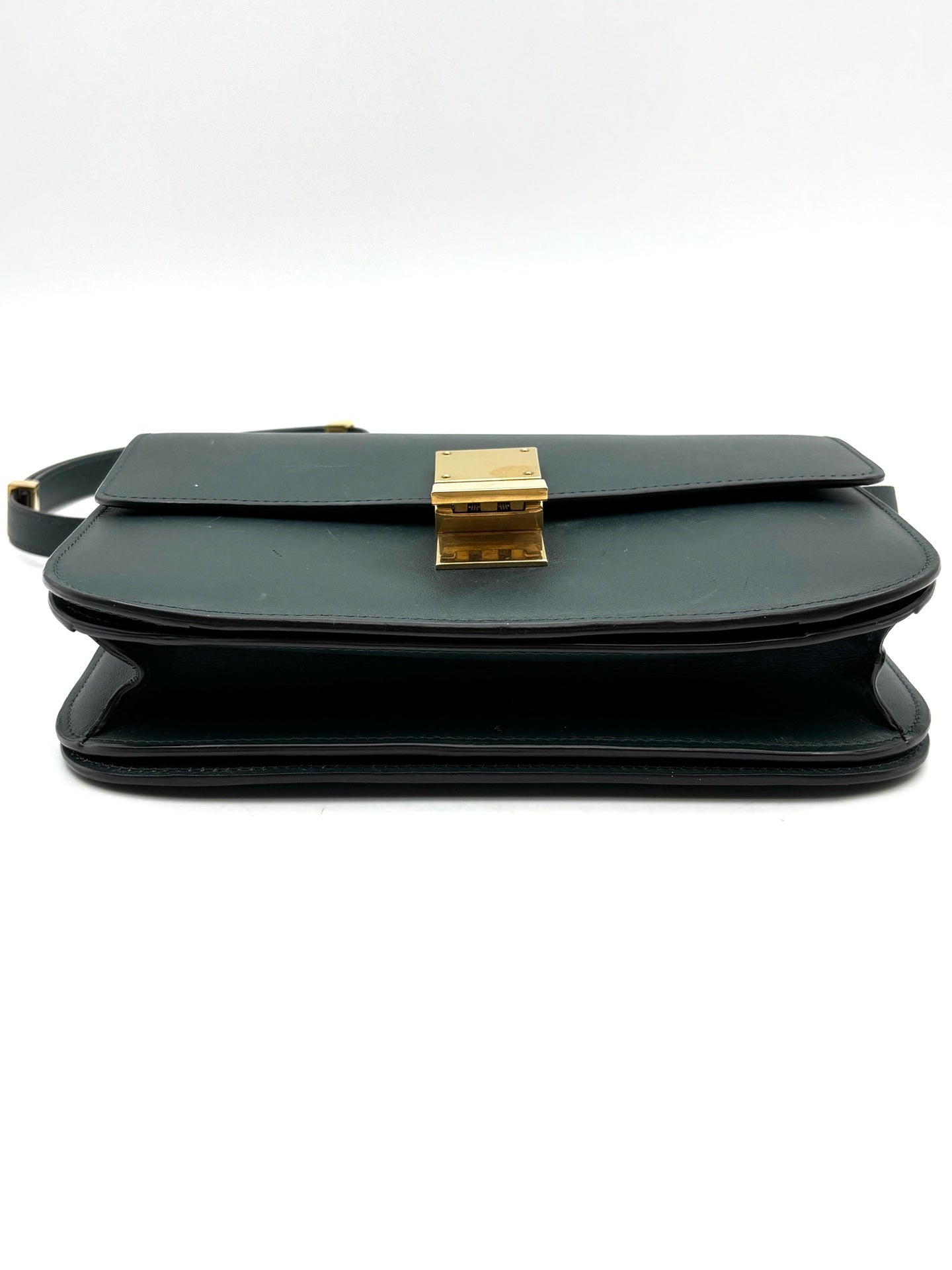 Celine - Classic Box - Polished calfskin leather - Amazon Green with Gold-Tone Hardware - (Medium)