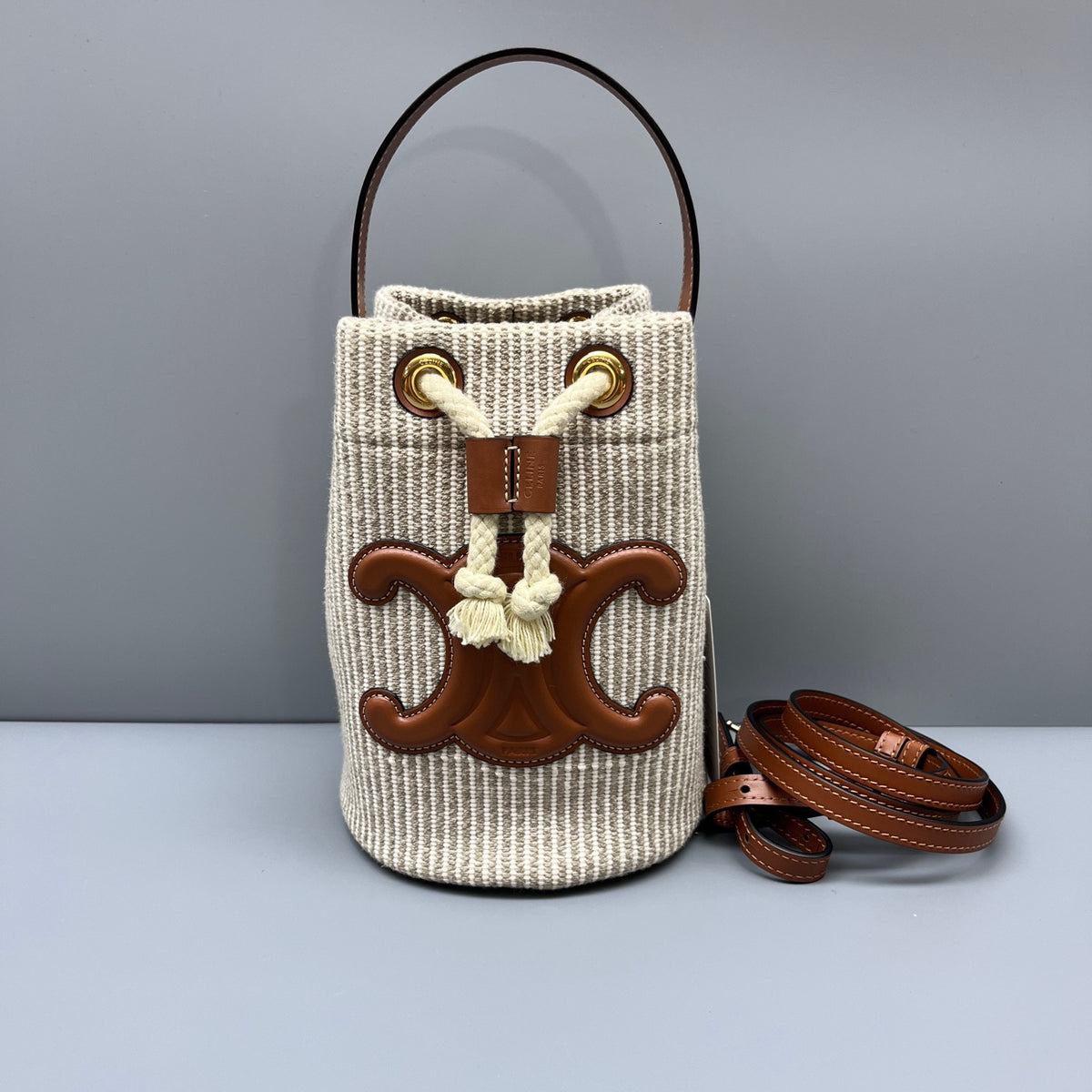 Celine - Drawstring Bucket Bag - Cloth - Multicolour - (mini)