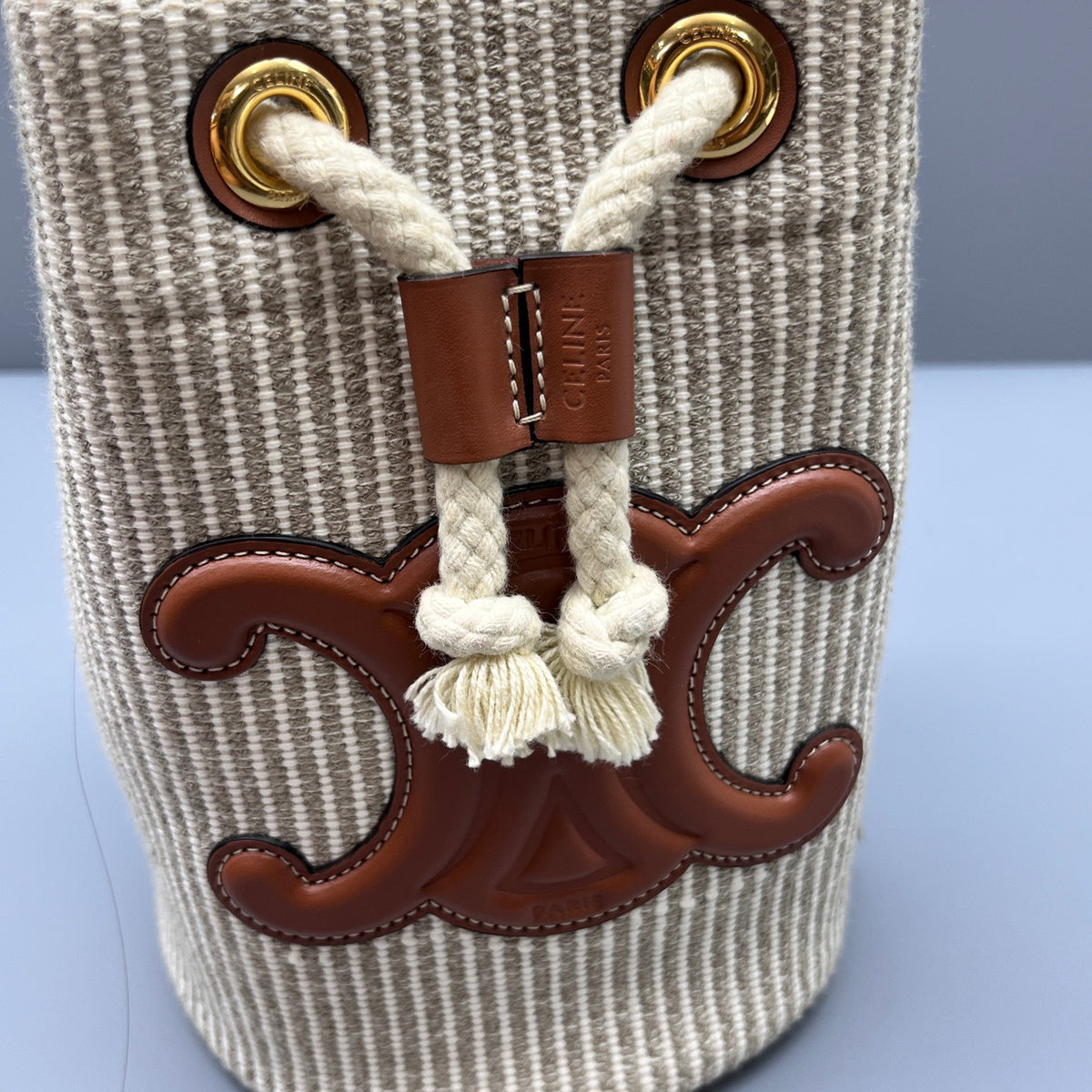 Celine - Drawstring Bucket Bag - Cloth - Multicolour - (mini)