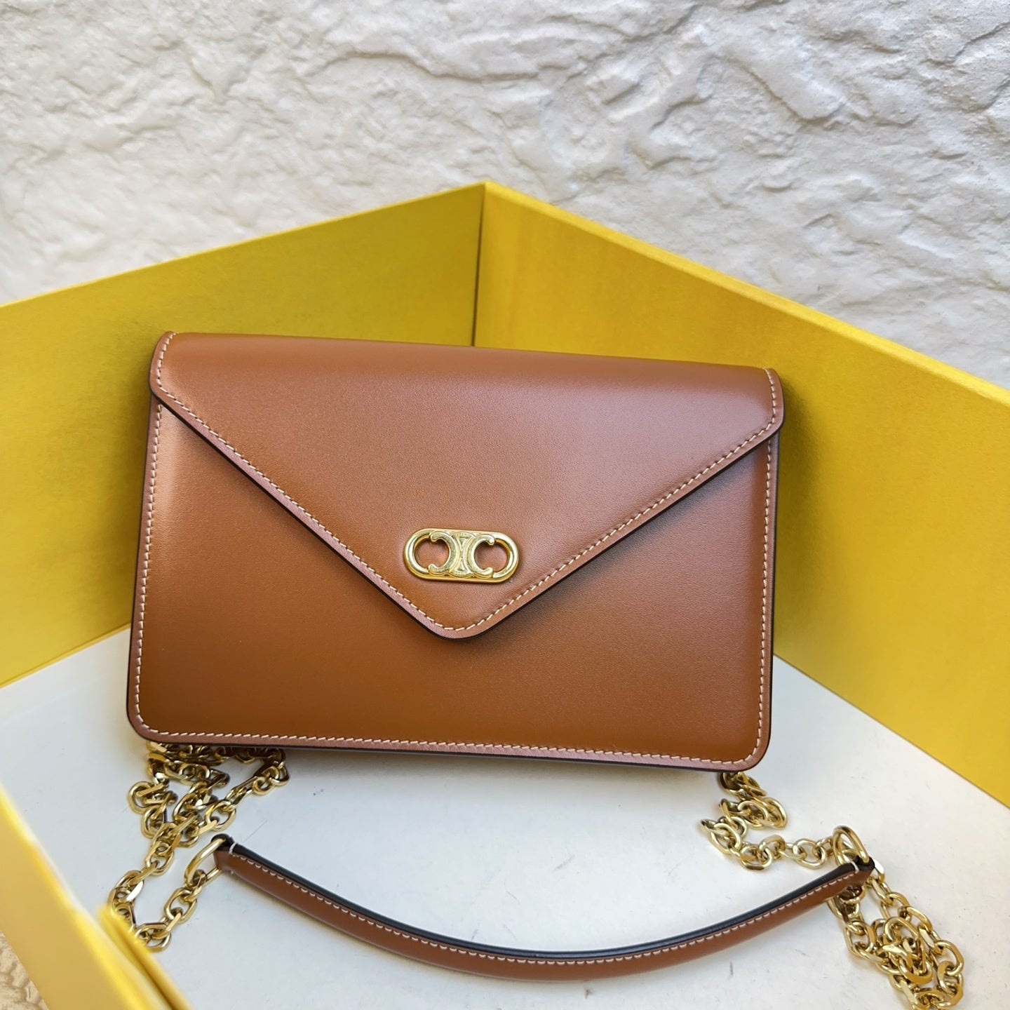 Celine - Envelope Bag - Leather - Brown - (mini)
