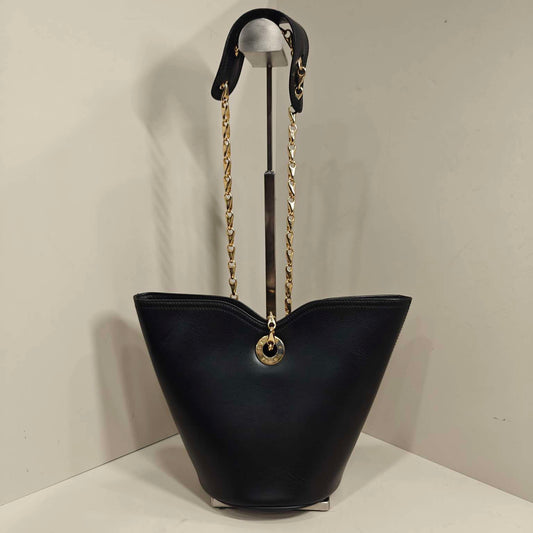 Celine - Fish Tail Bucket Bag - Leather - Black - (Other)