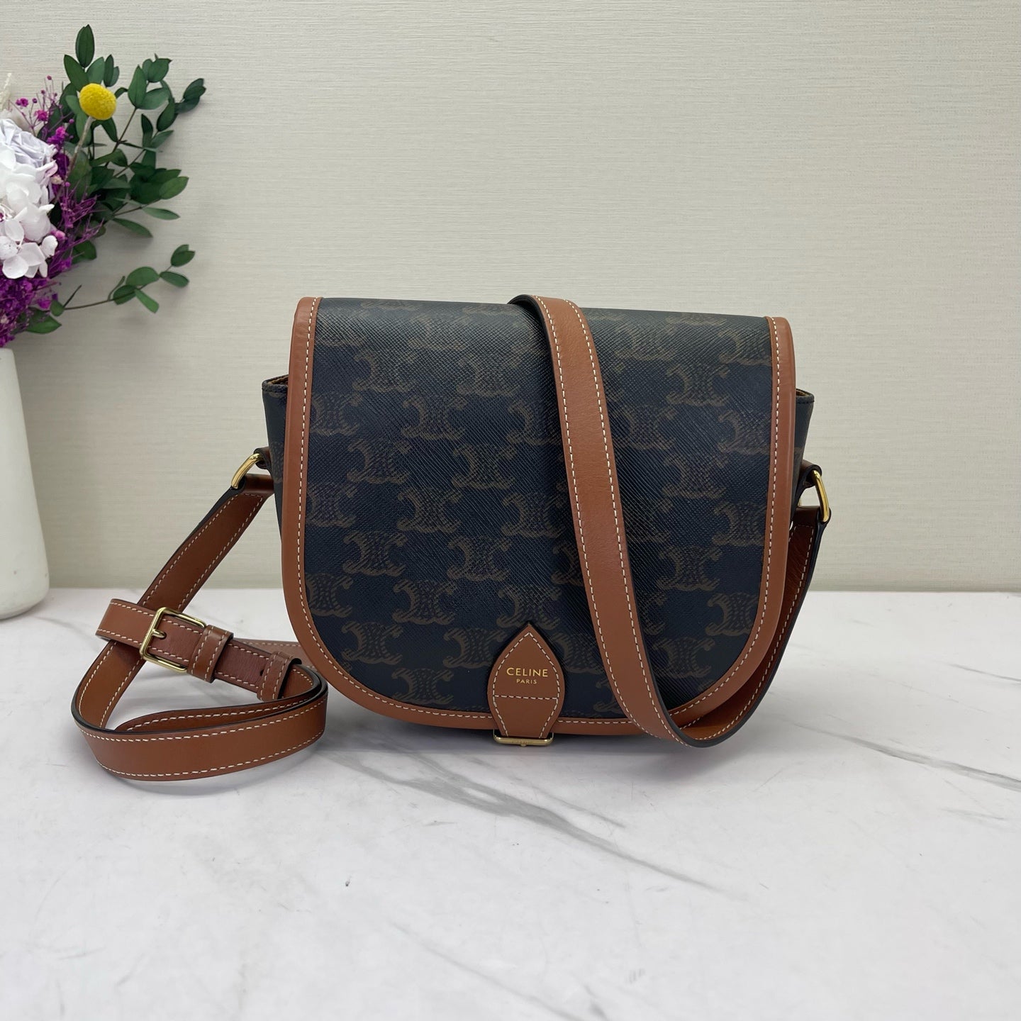 Celine - Folco - Leather - Brown - (small)