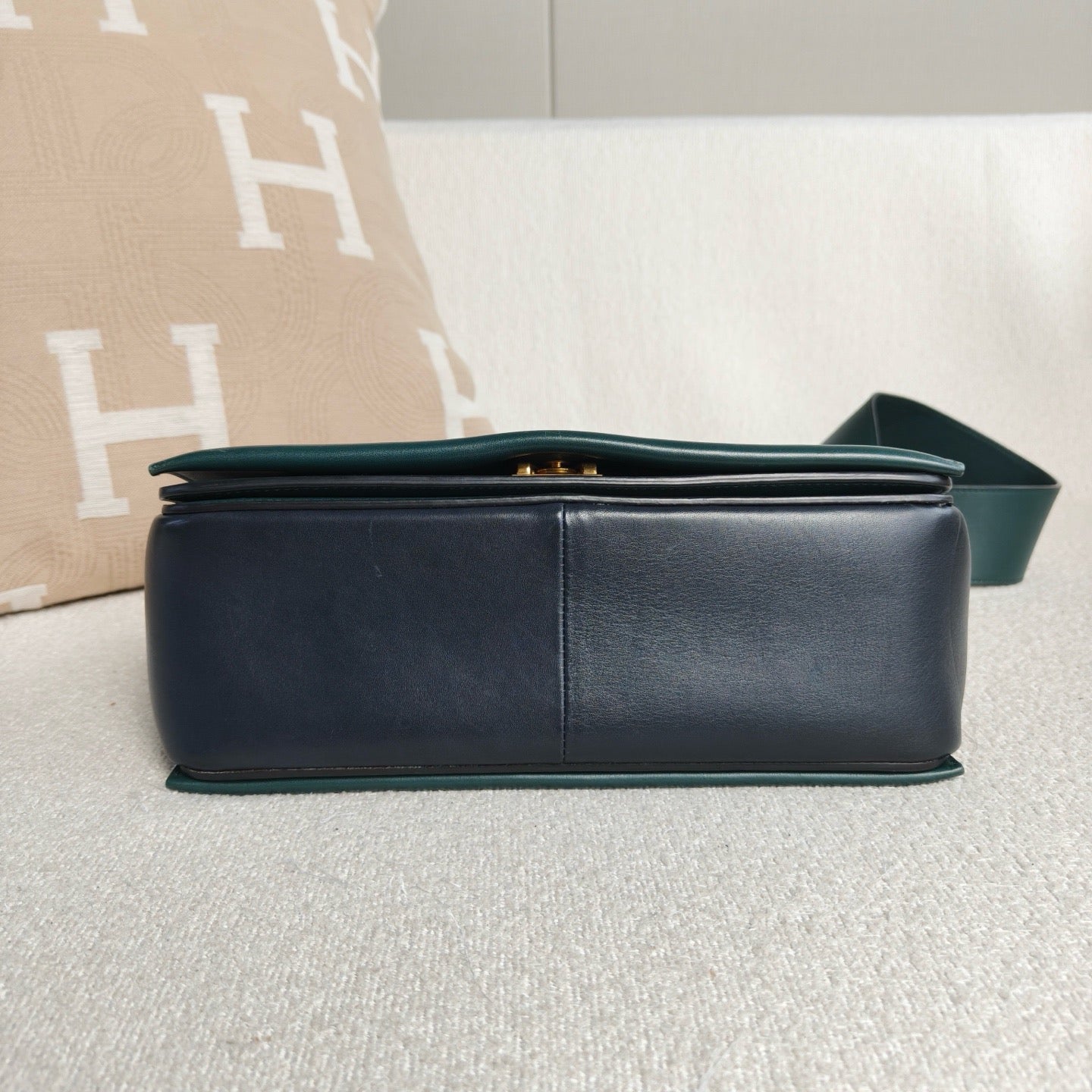 Celine - Frame - Cowhide leather - Dark Green and Black - (medium)