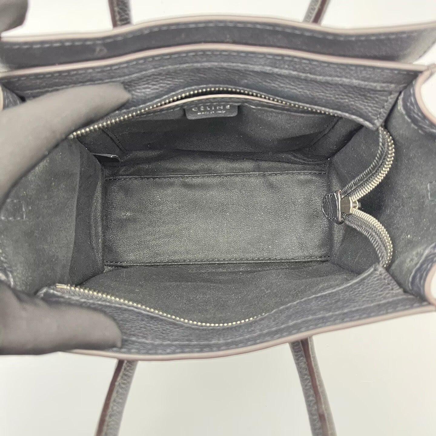 Celine - Luggage Bag Nano - Grained calfskin leather - Black - (mini)
