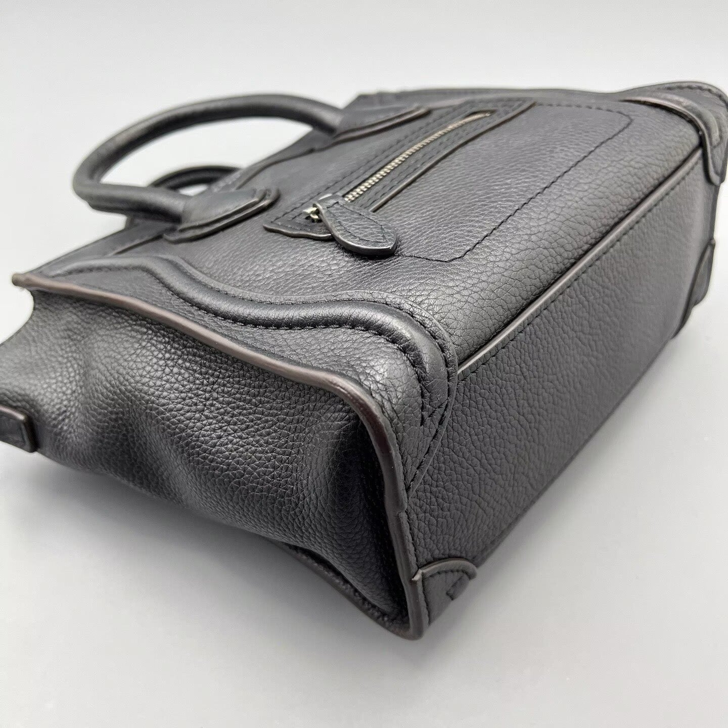 Celine - Luggage Bag Nano - Grained calfskin leather - Black - (mini)