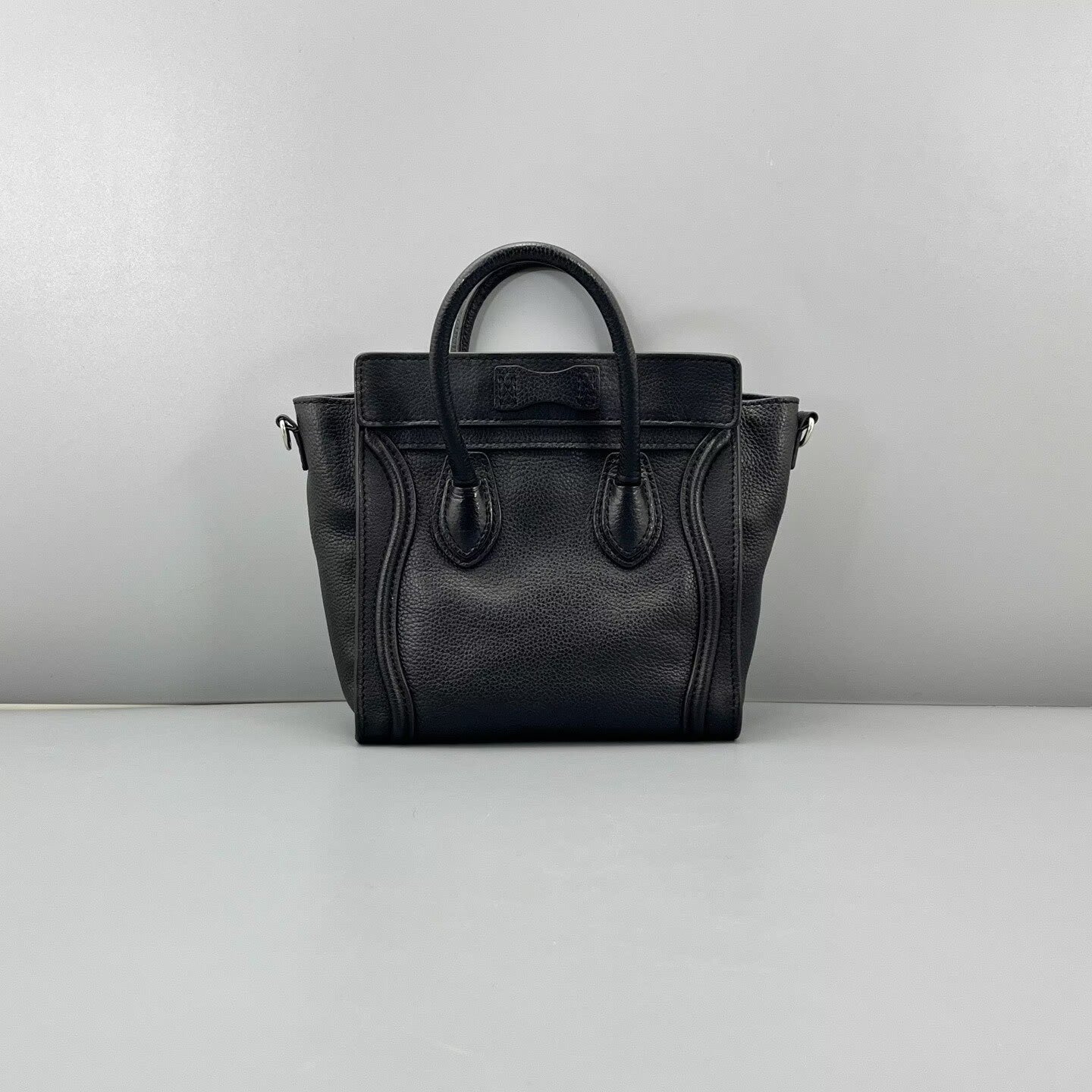 Celine - Luggage Bag Nano - Grained calfskin leather - Black - (mini)