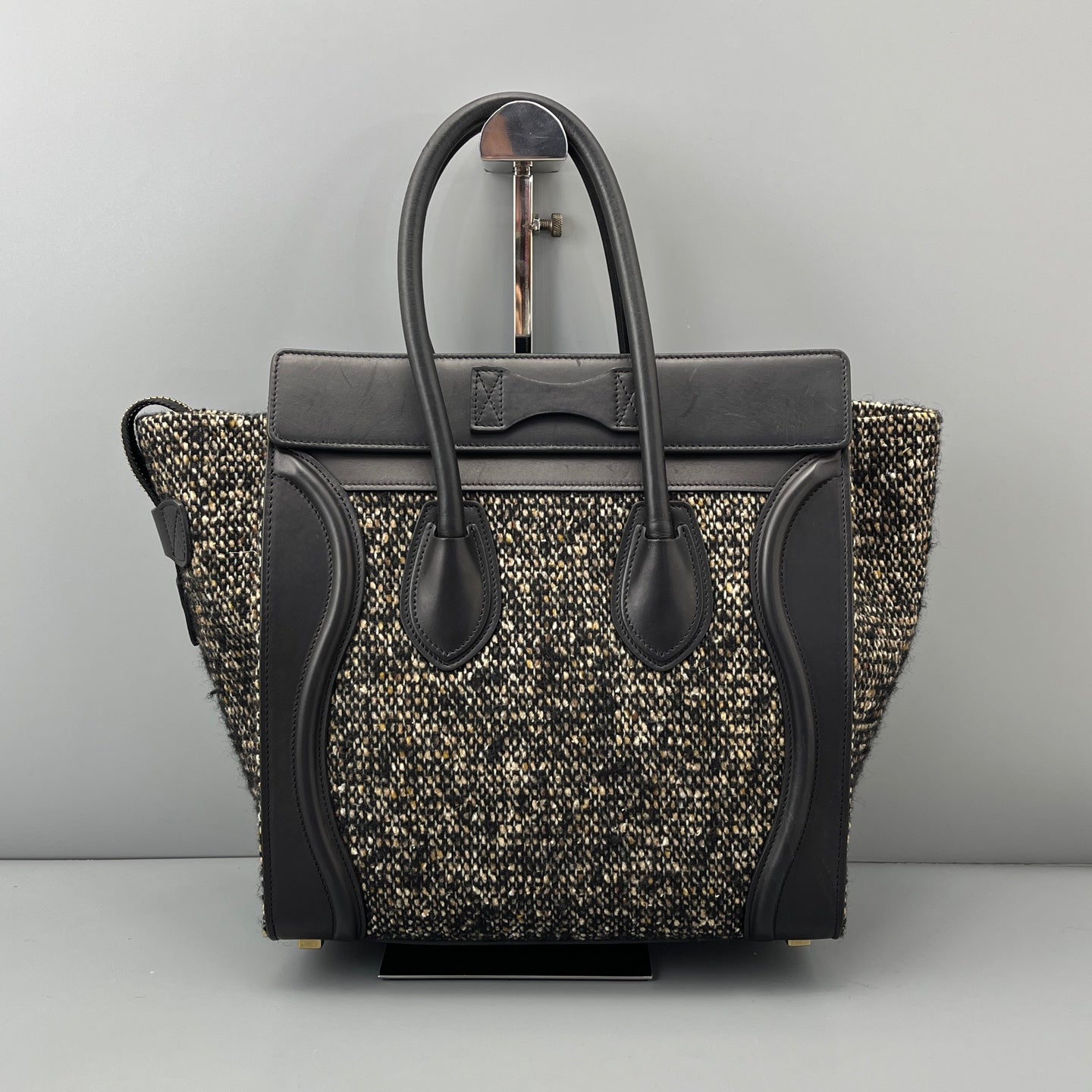 Celine - Luggage Bag - Tweed - Black - (Small)
