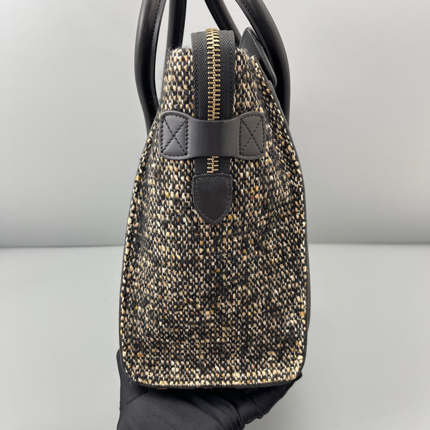 Celine - Luggage Bag - Tweed - Black - (Small)