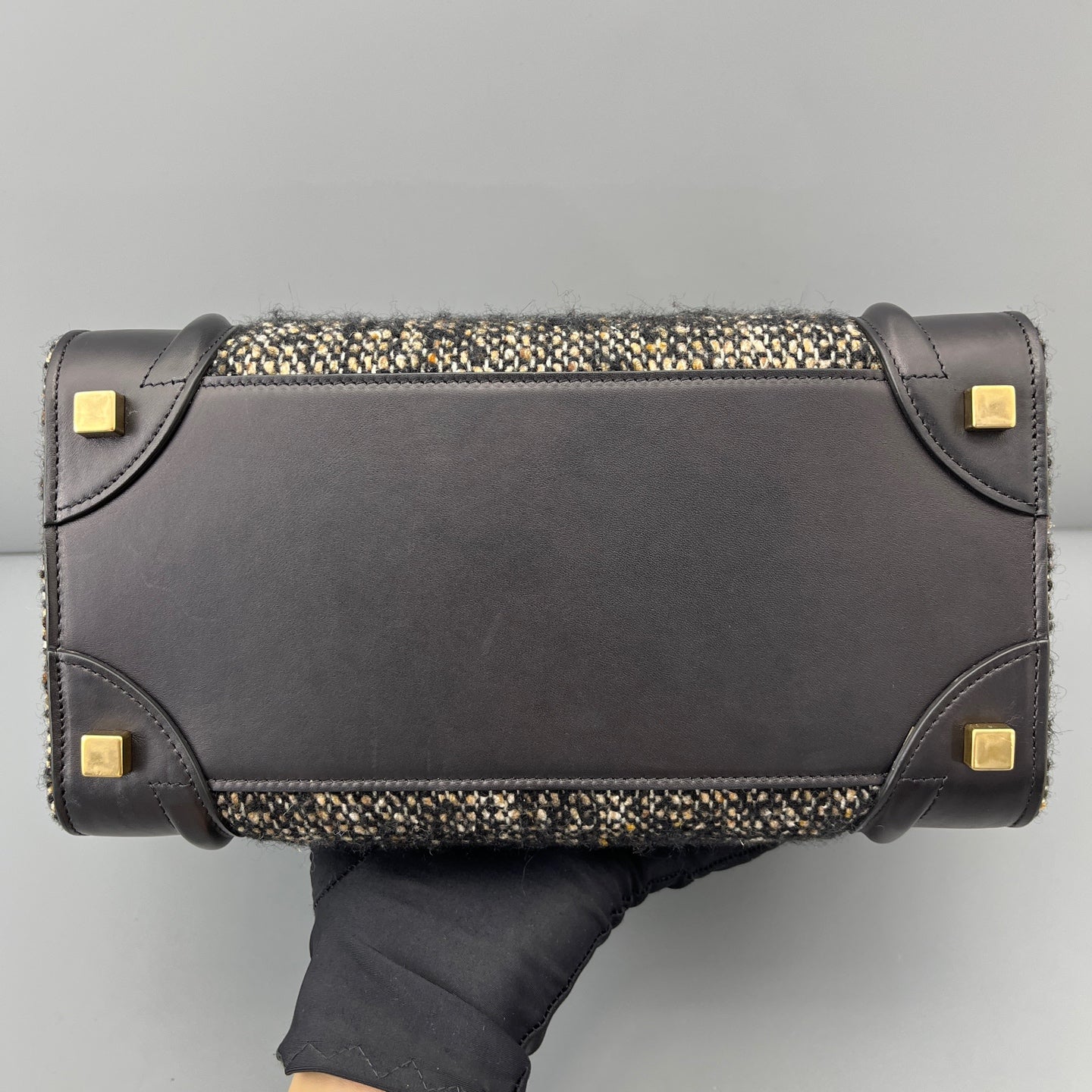 Celine - Luggage Bag - Tweed - Black - (Small)