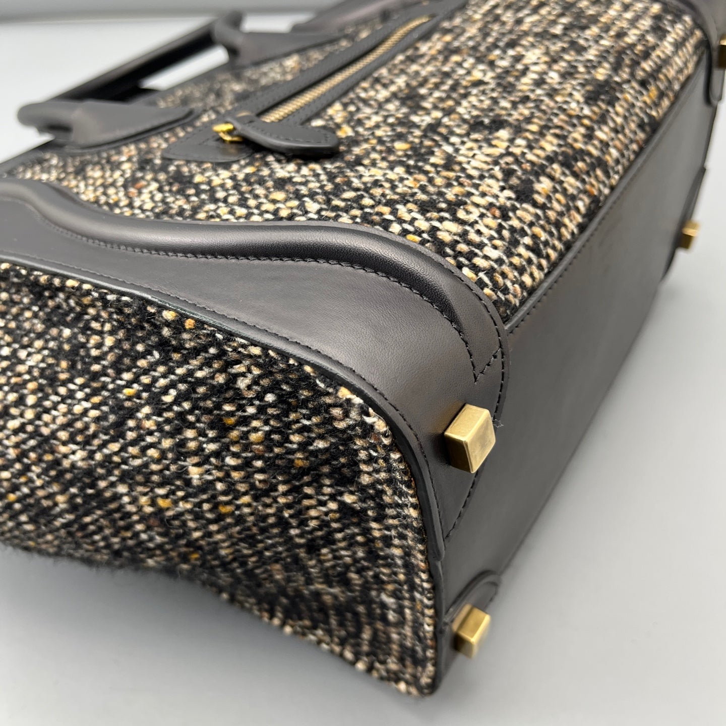 Celine - Luggage Bag - Tweed - Black - (Small)