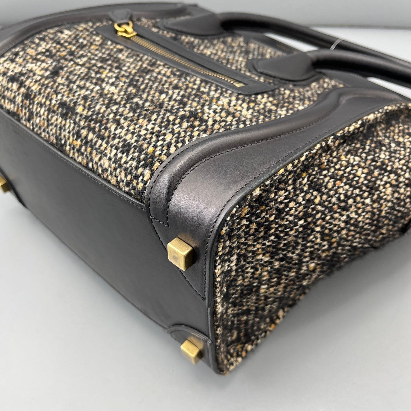 Celine - Luggage Bag - Tweed - Black - (Small)