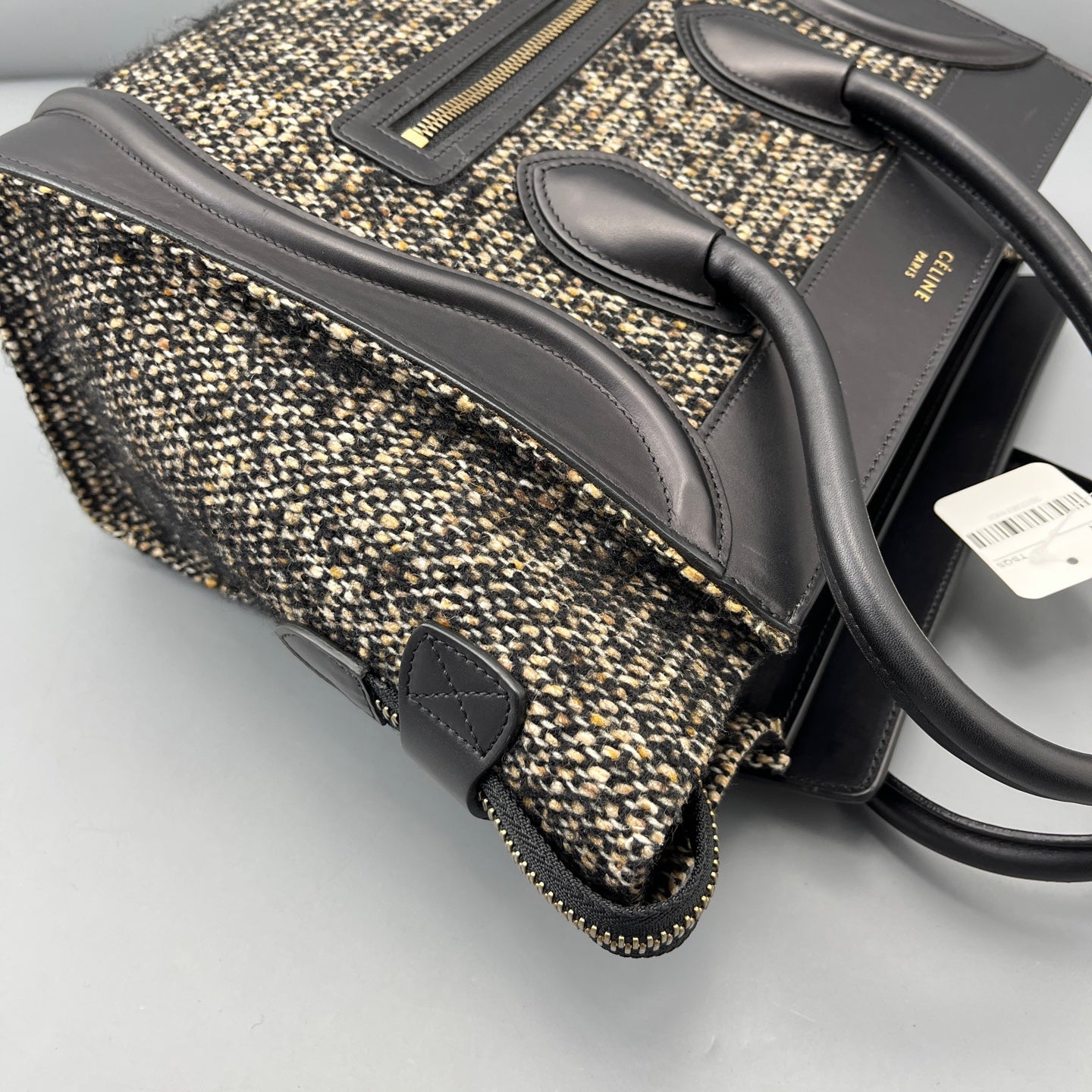 Celine - Luggage Bag - Tweed - Black - (Small)